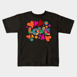 Love Heart colorful design Kids T-Shirt